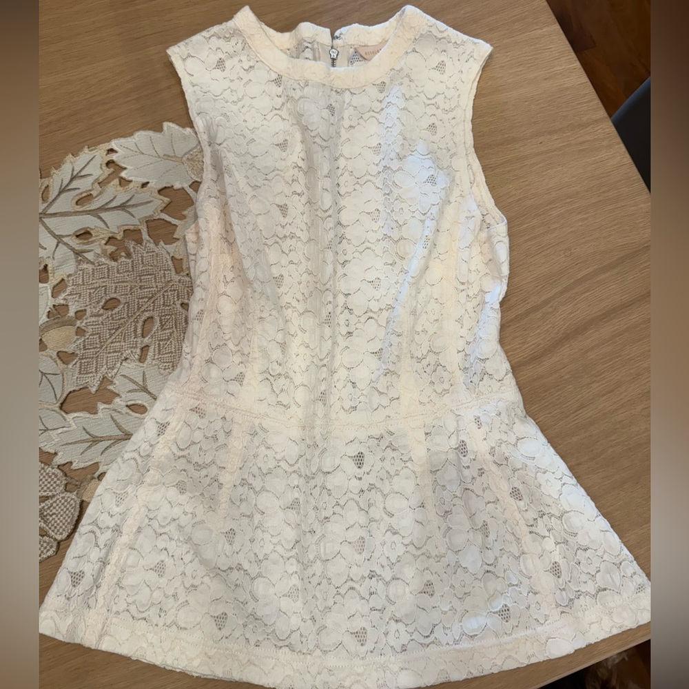 Rebecca Taylor Ivory Lace Blouse